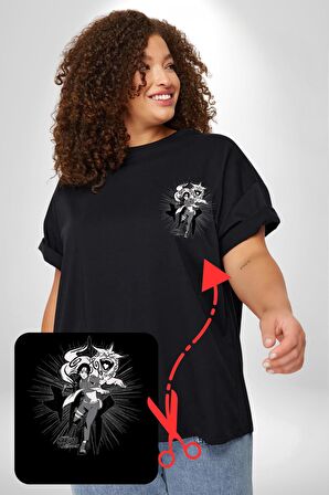 Naruto Shippuden Sai Lion Siyah Büyük Beden Kadın Basic Minimal Baskılı Tişört