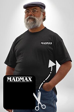 Madmax Siyah Büyük Beden Kadın Basic Minimal Baskılı Tişört
