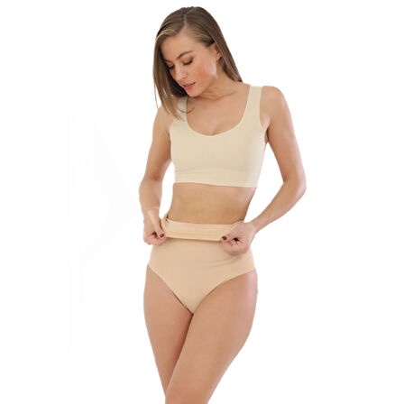 Lazer Kesim Yüksek Bel Slip Korse Kadın