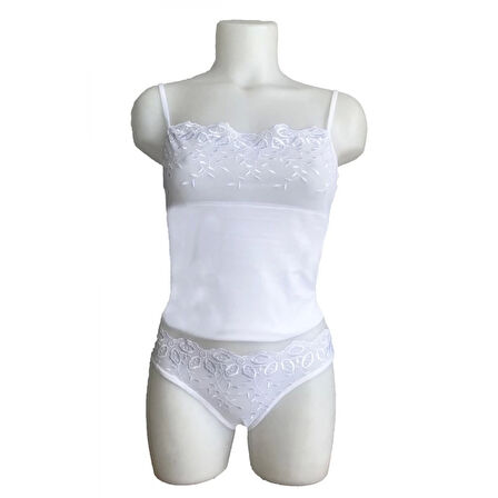 MARSiLYAN- Berrak Brodeli İp Askılı Bikini Takım 2112