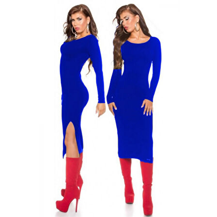 MARSiLYAN- B101171 Uzun Kollu Yırbrfaçlı Kalem Elbise