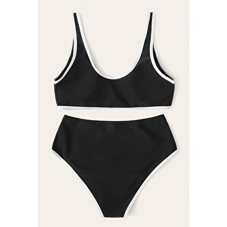 Kadın Siyah Pedli Yüksel Bel Sütyen Külot Takımı