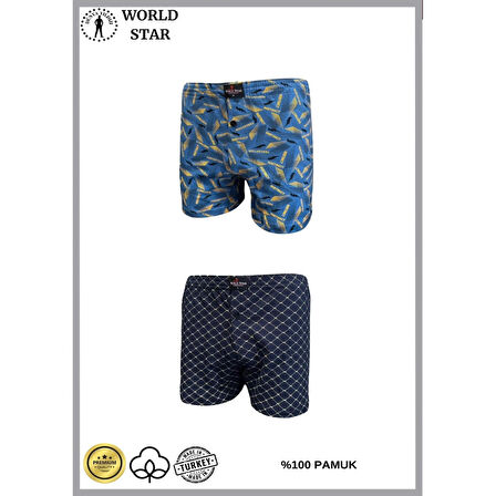 MARSiLYAN- 2'li Likralı Pamuklu Renkli Erkek Boxer