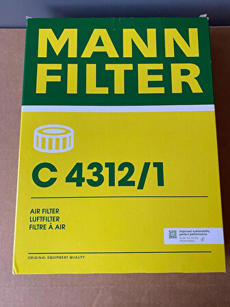 Mann C4312/1 Hava Filtresi Crafter (06-16) Sprinter 906 907 910 (2006--) 2E0129620D 2E0129620B 68013676AA A0000902651