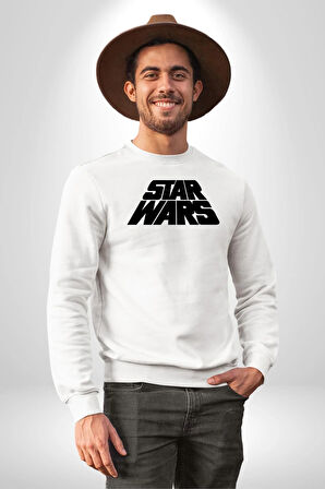 Star Wars Kadın Erkek Beyaz Sweatshirt 