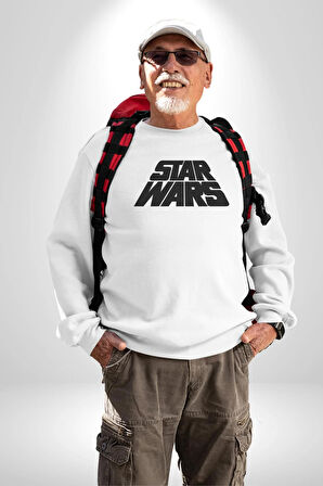 Star Wars Kadın Erkek Beyaz Sweatshirt 