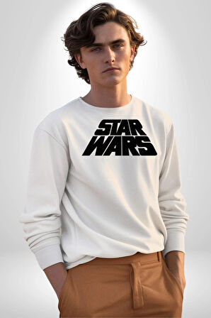Star Wars Kadın Erkek Beyaz Sweatshirt 