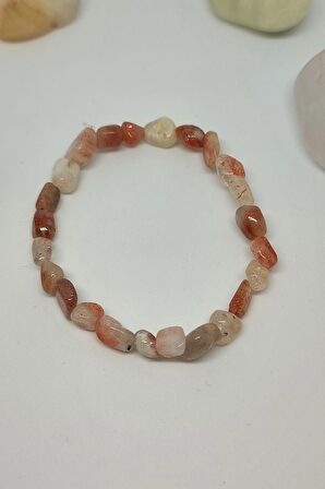 Sertifikalı Amorf Garnet Granat Lal Doğaltaş Bileklik