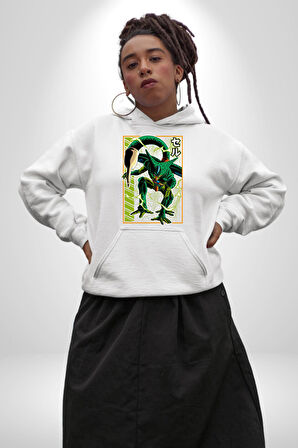 Anime DragonBall Cell Kadın Erkek  Beyaz Kapüşonlu Sweatshirt Hoodie