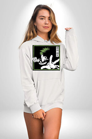 My Hero Academia  Dabi Anime  Kadın Erkek  Beyaz Kapüşonlu Sweatshirt Hoodie