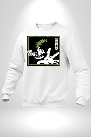 My Hero Academia  Dabi Anime  Kadın Erkek Beyaz Sweatshirt 