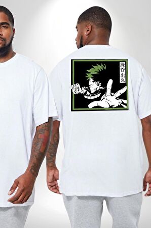 My Hero Academia  Dabi Anime  Büyük Beden Beyaz Tişört Kadın Erkek Ünisex Sırt Baskılı
