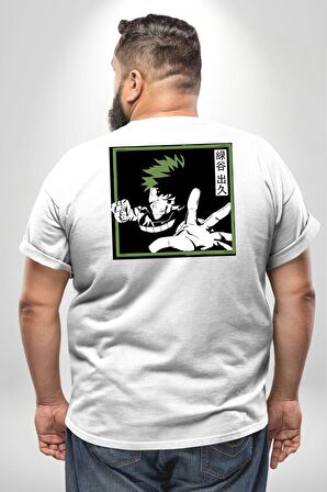 My Hero Academia  Dabi Anime  Büyük Beden Beyaz Tişört Kadın Erkek Ünisex Sırt Baskılı
