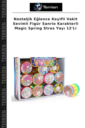 Nostaljik Eğlence Keyifli Vakit Sevimli Figür Sanrio Karakterli Magic Spring Stres Yayı 12'Li