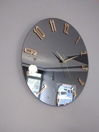 GERÇEK AYNALI DEKORATİF DUVAR SAATİ 40 CM