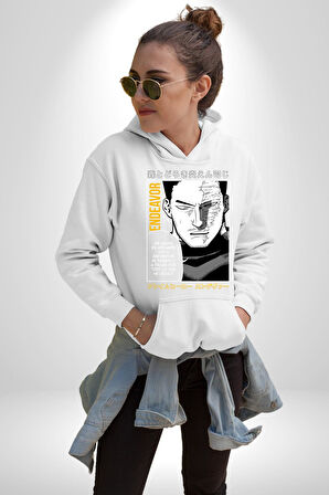 Enji Todoroki Manga Kadın Erkek  Beyaz Kapüşonlu Sweatshirt Hoodie