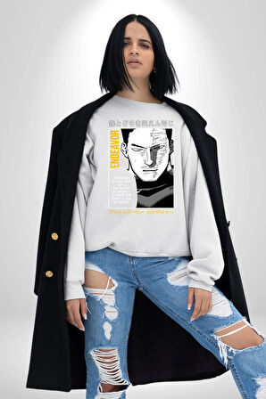 Enji Todoroki Manga Kadın Erkek Beyaz Sweatshirt 
