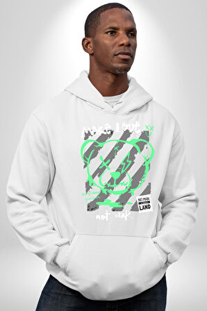 Savaşma Teddy Bear Kadın Erkek  Beyaz Kapüşonlu Sweatshirt Hoodie