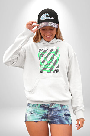 Savaşma Teddy Bear Kadın Erkek  Beyaz Kapüşonlu Sweatshirt Hoodie