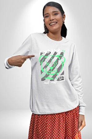 Savaşma Teddy Bear Kadın Erkek Beyaz Sweatshirt 