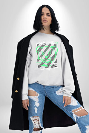 Savaşma Teddy Bear Kadın Erkek Beyaz Sweatshirt 
