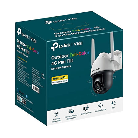 TP-Link VIGI C540-4G 4mp 4mm Lens 30mt FullColor H.265+ Dahili Ses Ve Hoparlör 4G IP PTZ Kamera