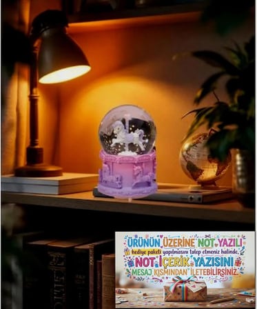 Atlı karınca Kar Küresi  7cm*4,5 cm ışıklı Model  (dilediğiniz notu hediye paketi üzerine yazılı şeklinde gönderim yapılmaktadır)