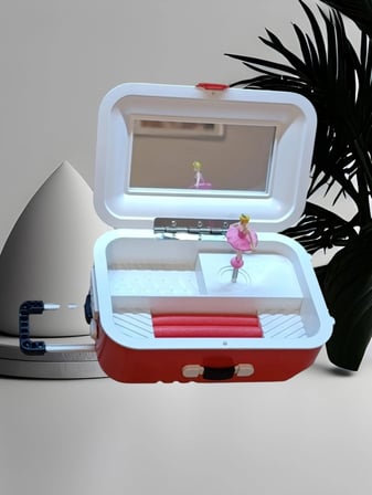 Ayderonline kırmızı renk 15x23 cm –Müzikli balerinli Takı Saklama Kutusu
