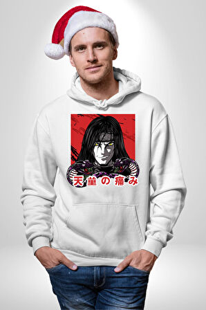 Orochimaru Anime Kadın Erkek  Beyaz Kapüşonlu Sweatshirt Hoodie