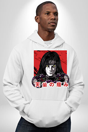 Orochimaru Anime Kadın Erkek  Beyaz Kapüşonlu Sweatshirt Hoodie