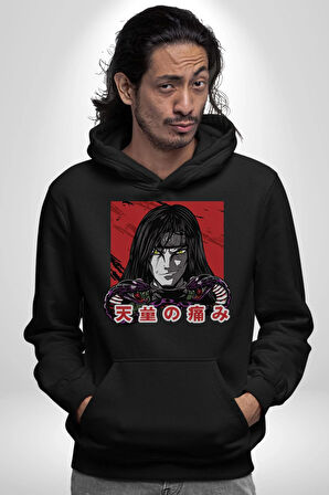 Orochimaru Anime Kadın Erkek  Siyah Kapüşonlu Sweatshirt Hoodie
