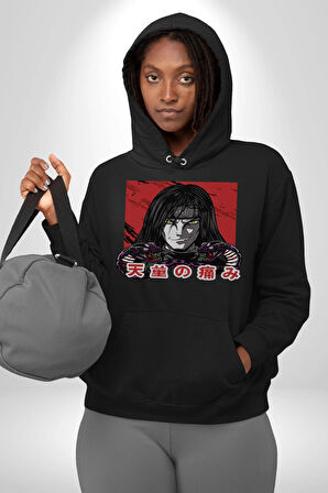 Orochimaru Anime Kadın Erkek  Siyah Kapüşonlu Sweatshirt Hoodie
