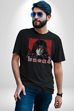 Orochimaru Anime Kadın Erkek Unisex Siyah Organik Baskılı T-Shirt Penye Yüksek Kalite