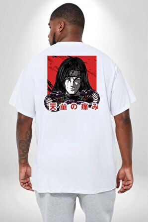 Orochimaru Anime Büyük Beden Beyaz Tişört Kadın Erkek Ünisex Sırt Baskılı