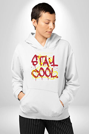 Game Oyun Alanı Kadın Erkek  Beyaz Kapüşonlu Sweatshirt Hoodie
