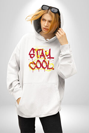 Game Oyun Alanı Kadın Erkek  Beyaz Kapüşonlu Sweatshirt Hoodie