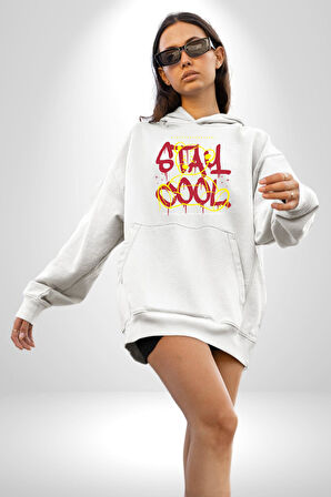 Game Oyun Alanı Kadın Erkek  Beyaz Kapüşonlu Sweatshirt Hoodie