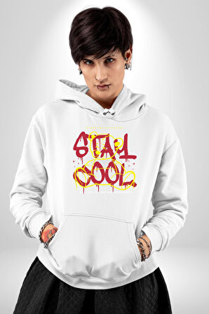 Game Oyun Alanı Kadın Erkek  Beyaz Kapüşonlu Sweatshirt Hoodie