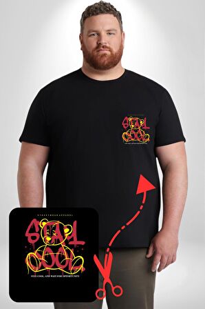 Game Oyun Alanı Siyah Büyük Beden Kadın Basic Minimal Baskılı Tişört