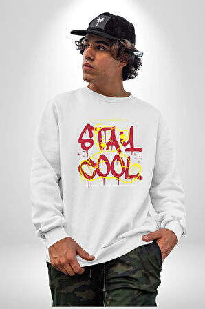 Havalı Kal Kadın Erkek Beyaz Sweatshirt 