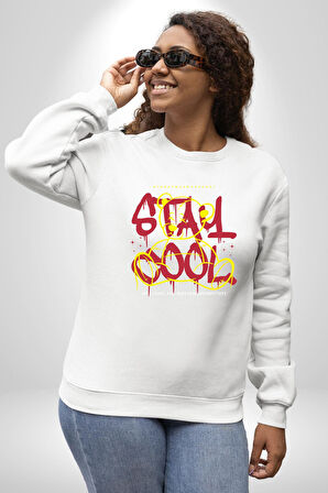 Havalı Kal Kadın Erkek Beyaz Sweatshirt 
