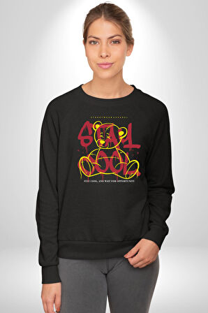 Havalı Kal Kadın Erkek Siyah Sweatshirt 