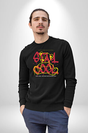Havalı Kal Kadın Erkek Siyah Sweatshirt 