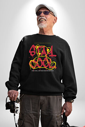 Havalı Kal Kadın Erkek Siyah Sweatshirt 