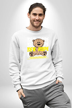 Yeni Umut Kadın Erkek Beyaz Sweatshirt 