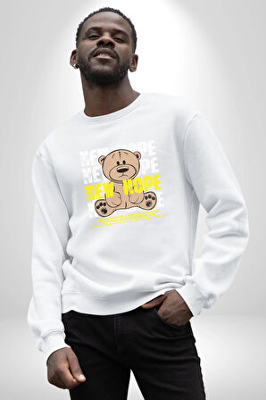 Yeni Umut Kadın Erkek Beyaz Sweatshirt 