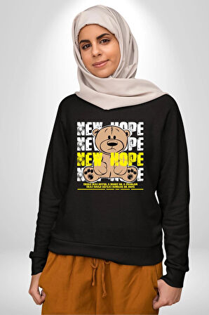 Yeni Umut Kadın Erkek Siyah Sweatshirt 