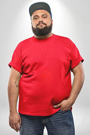 Positive Düşünce  Büyük Beden Kırmızı Tişört Kadın Erkek Ünisex Sırt Baskılı