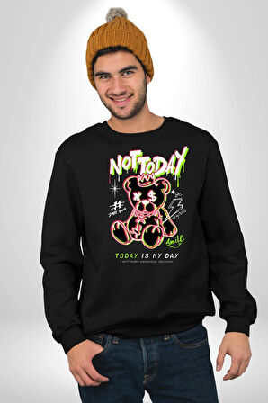 Bugün Değil Kadın Erkek Siyah Sweatshirt 