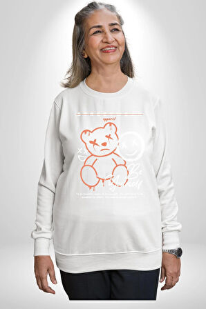 Yükseliş  İçin Kendin Ol Kadın Erkek Beyaz Sweatshirt 